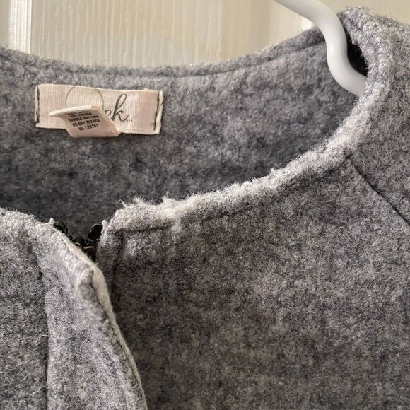 Peek Kids Girls Gray Wool Blend Coat Jacket Size Large 8 - Picture 6 of 12